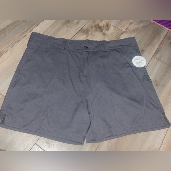 Magellan Outdoors Pants - Magellan Outdoors Charcoal Flat Front Shorts